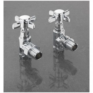 SAGITTARIUS SO//523//C Pair CUBE RADIATOR VALVES STRAIGHT CHROME